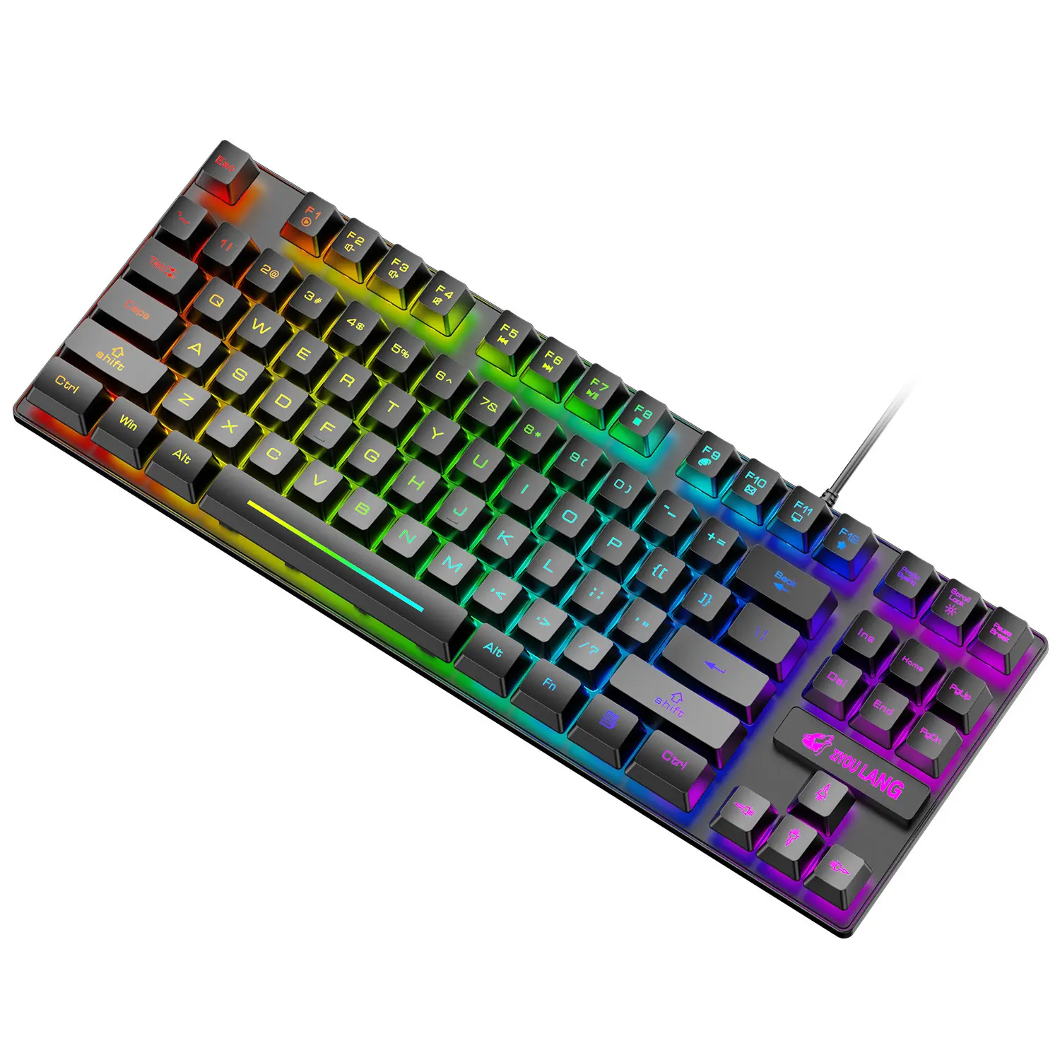 Waterproof Portable Gaming Keyboard with Mechanical Feel and Colorful Backlit Keys