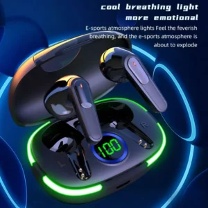 Wireless Gaming Earbuds with LED Breathing Light & Low Latency 3