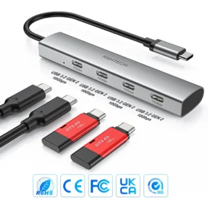 4-in-1 USB-C Type-C 3.2 Gen2 Hub with 4 Ports – 10Gbps USB Hub 2