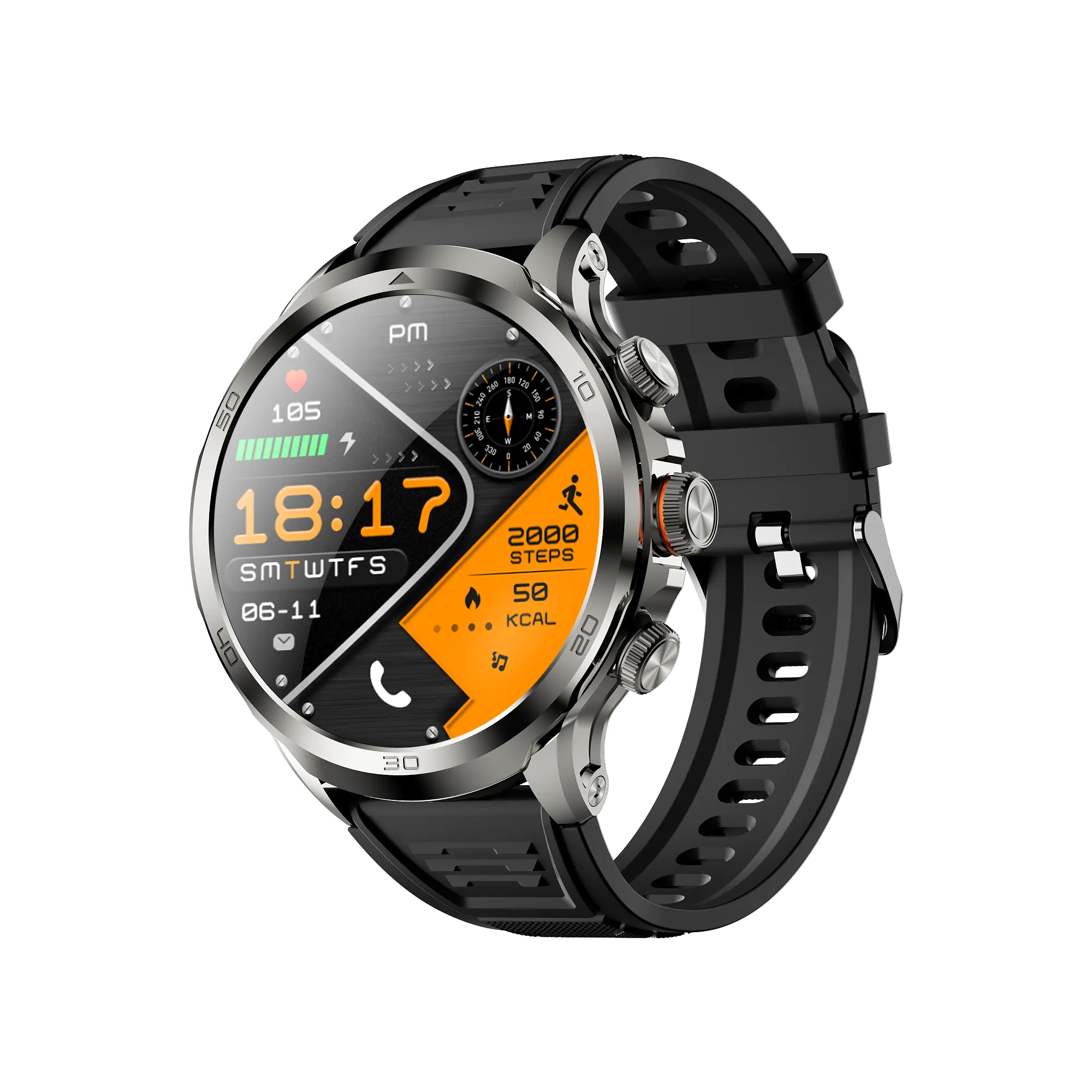 Android 4G Smart Watch H19 with SIM Card Slot, HD Video Call, 1.75-inch AMOLED Screen, Rotatable Camera, and Wi-Fi Connectivity
