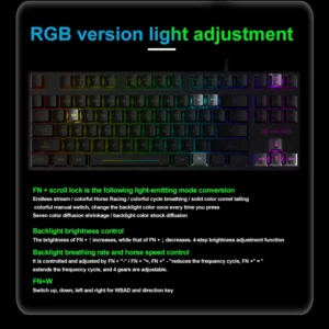 Waterproof Portable Gaming Keyboard with Mechanical Feel and Colorful Backlit Keys 3