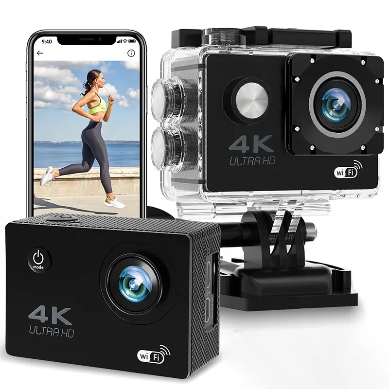 4K Waterproof Action Camera with WiFi & 140° Wide-Angle Lens
