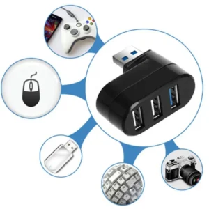 3-Port USB 2.0 Hub – Mini High-Speed Rotating Splitter Adapter for Laptop 2